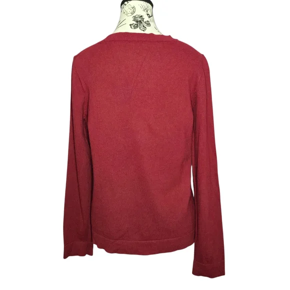 J. Crew Mercantile Red Crew Neck Sweater L Minimalist - Picture 2 of 10
